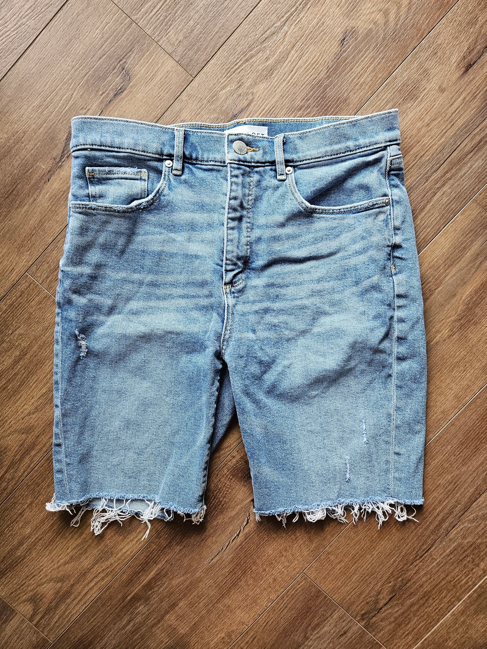 LOFT Light Blue Distressed Denim Jean Shorts